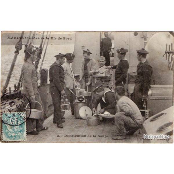 CPA - MARINE MILITAIRE - Sc�nes de la Vie de Bord �quipage Distribution de la Soupe  N�1221