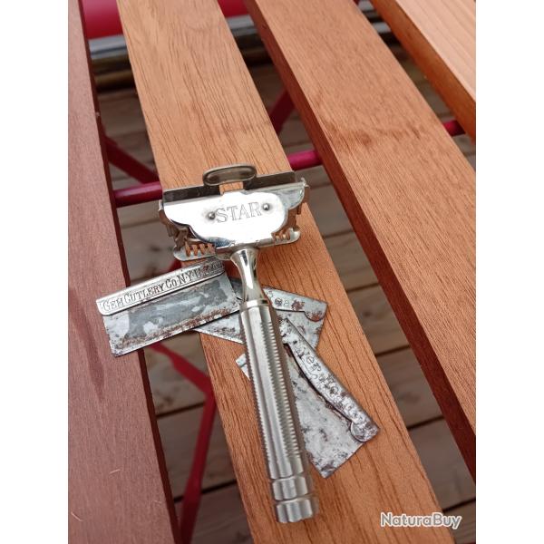 Rasoir US Army STAR WWI Superbe. Avec 3 lames � syst�me sp�cifique. Bien dat�.