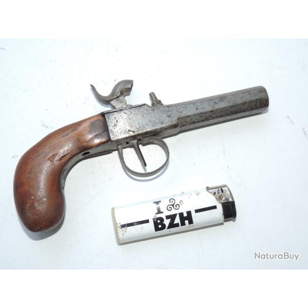 JOLI PETIT PISTOLET A PERCUSSION - CANON OCTOGONAL ----