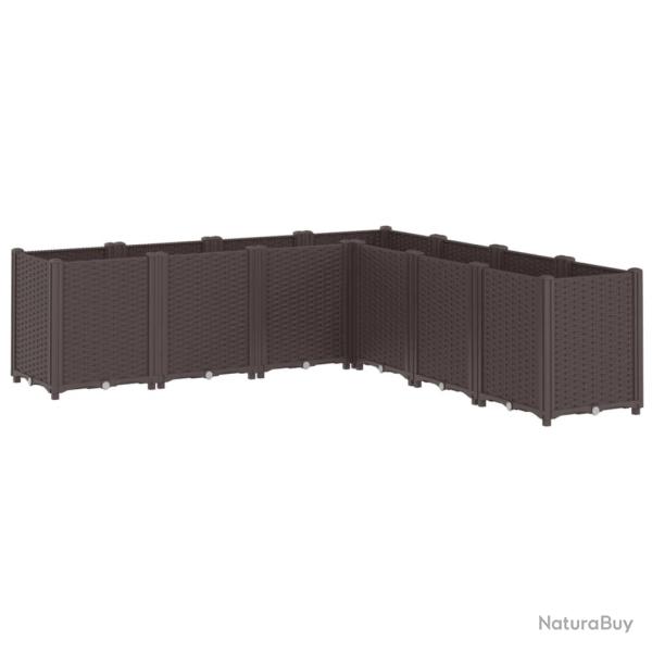 Jardini�re bac lit sur�lev� plantes fleurs terrasse jardin 160 x 160 x 53 cm polypropyl�ne marron 0