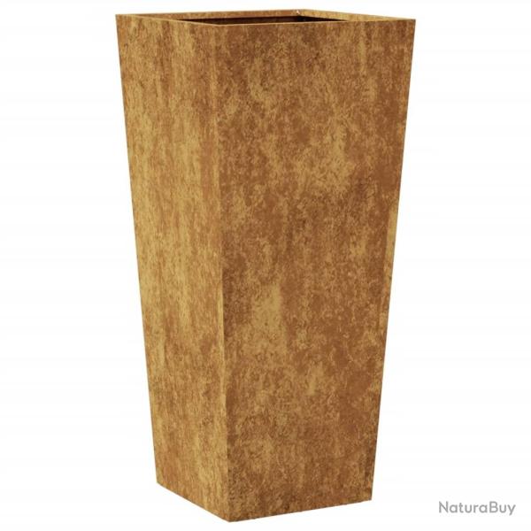 Jardini�re bac lit sur�lev� plantes fleurs terrasse jardin 35 x 35 x 75 cm acier corten Marron 02_0