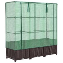 Jardini&egrave;re bac lit sur&eacute;lev&eacute; plantes fleurs terrasse jardin sur&eacute;lev&eacute;e avec housse aspect rotin 120 x