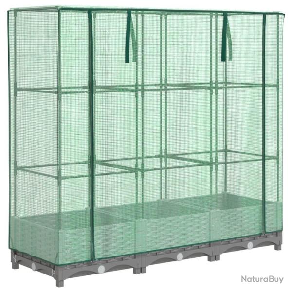 Jardini�re bac lit sur�lev� plantes fleurs terrasse jardin sur�lev�e avec housse aspect rotin 120 x