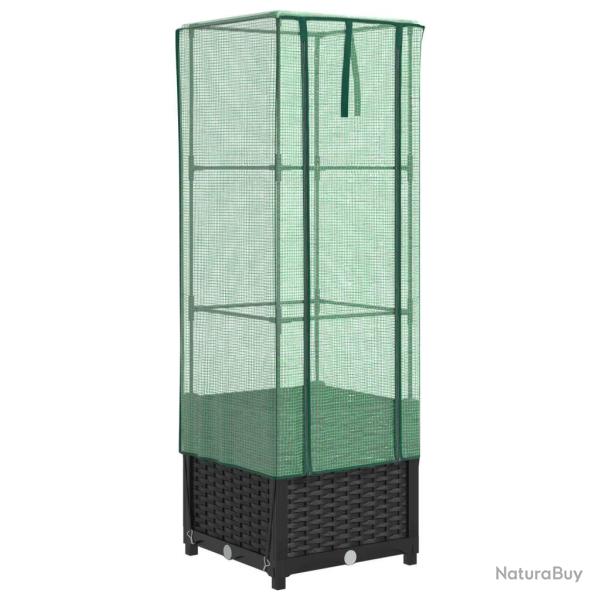 Jardini�re bac lit sur�lev� plantes fleurs terrasse jardin sur�lev�e avec housse aspect rotin 40 x