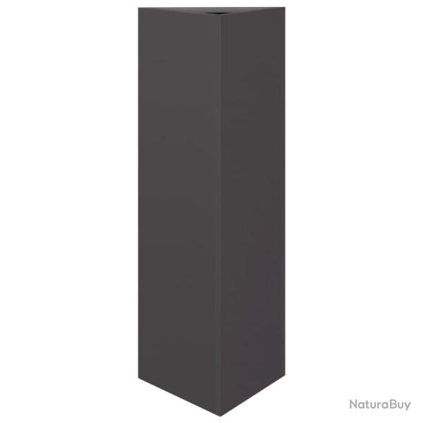 Jardini�re bac lit sur�lev� plantes fleurs terrasse jardin triangulaire 30 x 26 x 75 cm acier noir