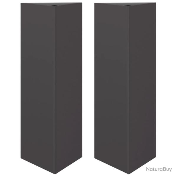 Jardini�re bac lit sur�lev� plantes fleurs jardin terrasses lot de 2 triangulaire 30 x 26 x 75 cm a