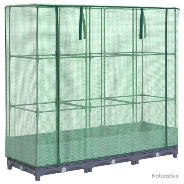 Jardini�re bac lit sur�lev� plantes fleurs terrasse jardin sur�lev�e avec housse aspect rotin 120 x