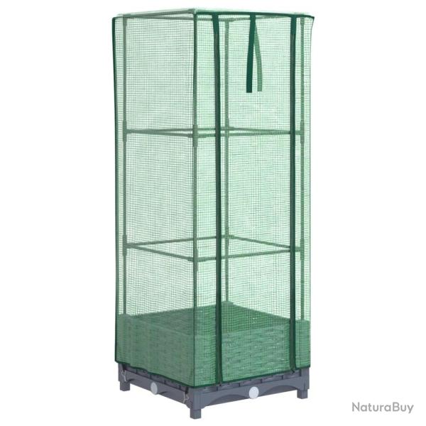 Jardini�re bac lit sur�lev� plantes fleurs terrasse jardin sur�lev�e avec housse aspect rotin 40 x