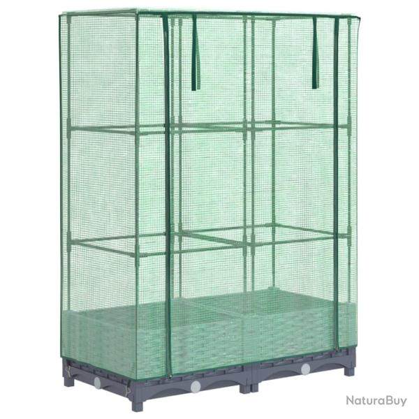 Jardini�re bac lit sur�lev� plantes fleurs terrasse jardin sur�lev�e avec housse aspect rotin 80 x