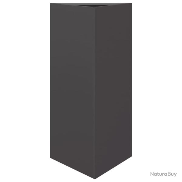 Jardini�re bac lit sur�lev� plantes fleurs terrasse jardin triangulaire 40 x 34,5 x 70 cm acier noi