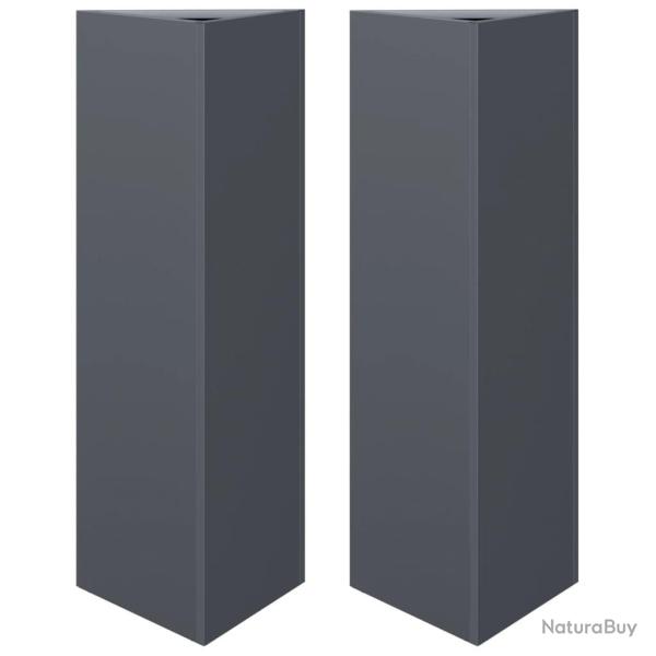 Jardini�re bac lit sur�lev� plantes fleurs jardin terrasses lot de 2 triangulaire 30 x 26 x 75 cm a