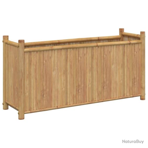 Jardini�re bac lit sur�lev� plantes fleurs terrasse jardin 100 x 30 x 50 cm bambou marron 02_0037266