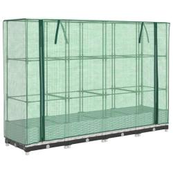 Jardinière bac lit surélevé plantes fleurs terrasse jardin surélevée avec housse aspect rotin 160 x