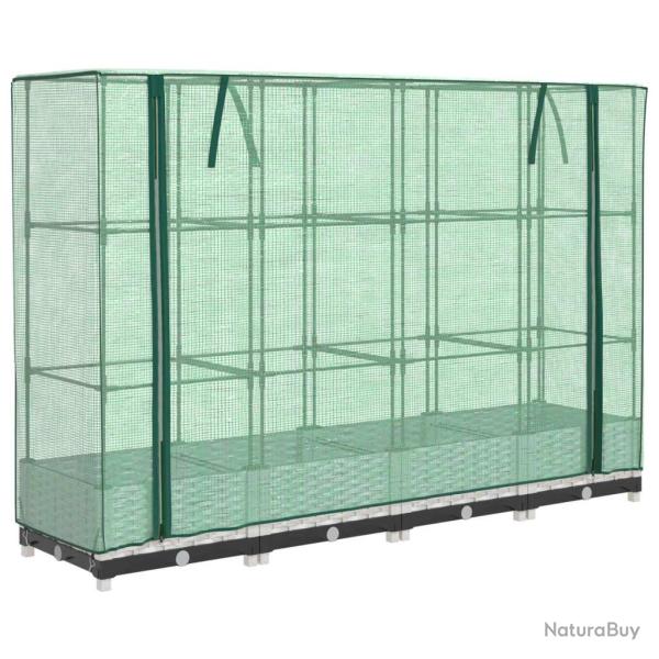 Jardini�re bac lit sur�lev� plantes fleurs terrasse jardin sur�lev�e avec housse aspect rotin 160 x