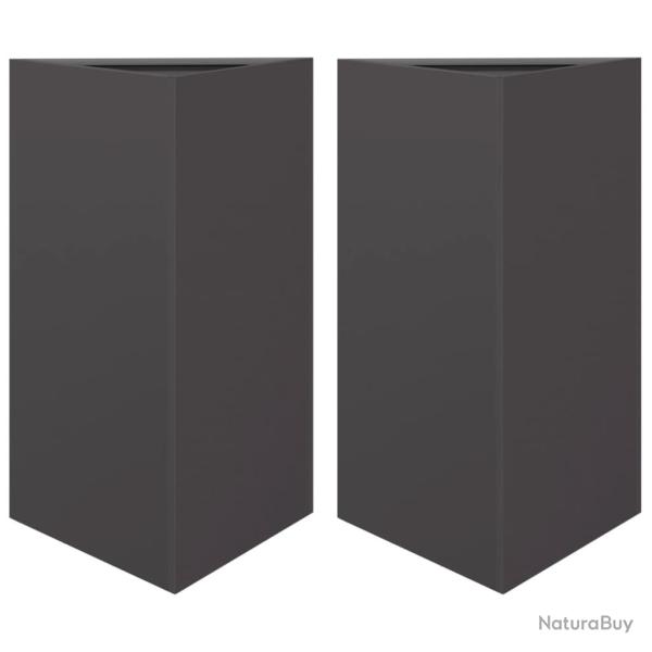 Jardini�re bac lit sur�lev� plantes fleurs jardin terrasses lot de 2 triangulaire 50 x 43 x 75 cm a