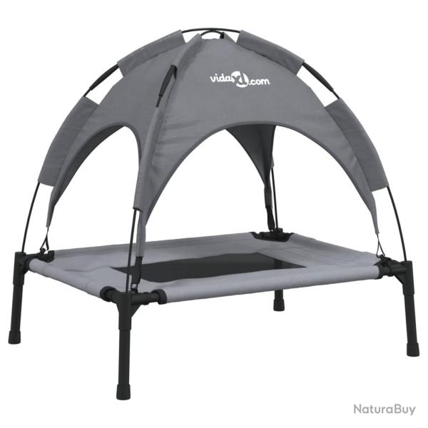 Lit pour chien panier canap� confortable avec auvent tissu oxford et acier anthracite 02_0043063