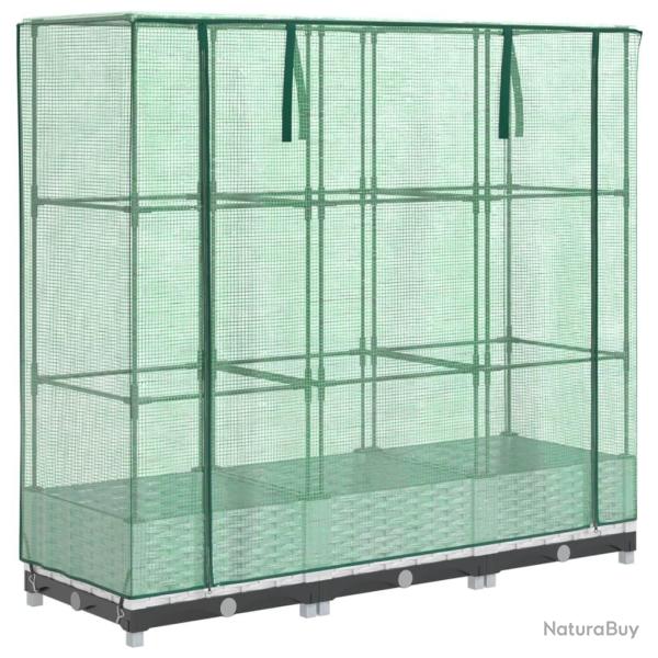 Jardini�re bac lit sur�lev� plantes fleurs terrasse jardin sur�lev�e avec housse aspect rotin 120 x