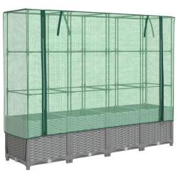 Jardini&egrave;re bac lit sur&eacute;lev&eacute; plantes fleurs terrasse jardin sur&eacute;lev&eacute;e avec housse aspect rotin 160 x