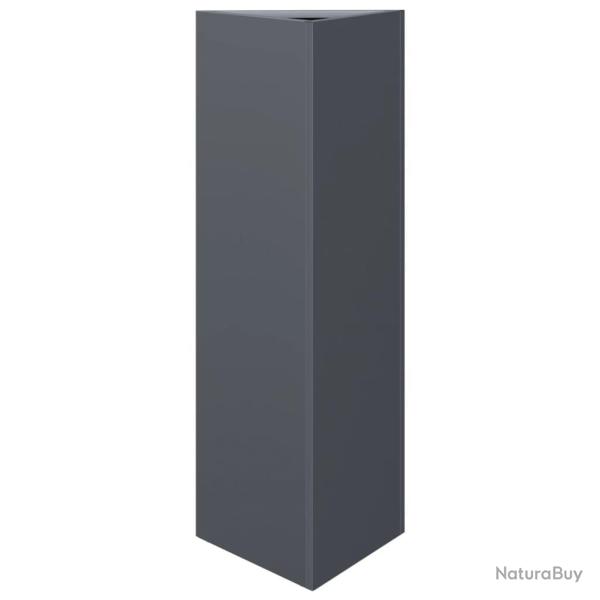Jardini�re bac lit sur�lev� plantes fleurs terrasse jardin triangulaire 30 x 26 x 75 cm acier anthr