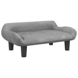 Lit pour chien panier canap&eacute; confortable clair 70 x 40 x 24 cm velours gris 02_0043102