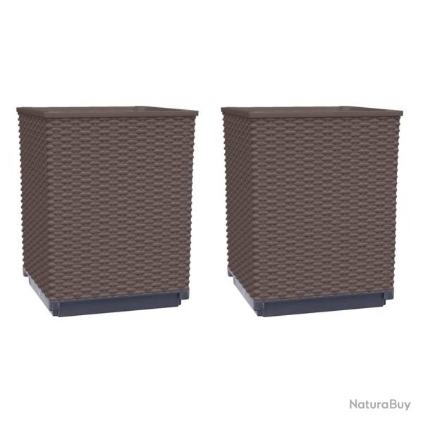 Jardini�re bac lit sur�lev� plantes fleurs jardin terrasses lot de 2 30 x 30 x 37 cm polypropyl�ne