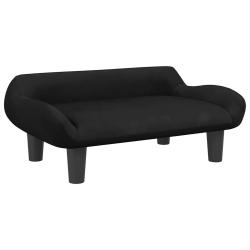 Lit pour chien panier canap&eacute; confortable 70 x 40 x 24 cm velours noir 02_0042794