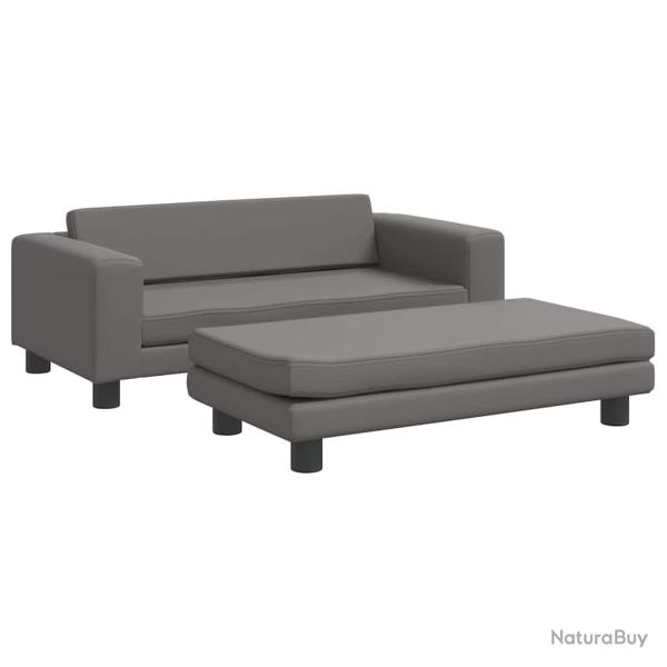 Lit pour chien panier canap� confortable avec extension 100 x 50 x 30 cm similicuir gris 02_0043065