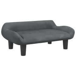 Lit pour chien panier canap&eacute; confortable fonc&eacute; 70 x 40 x 24 cm velours gris 02_0043166