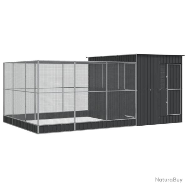 Voli�re cage � oiseaux avec extension argent� 497 x 303 x 216 cm acier Argent 02_0045656