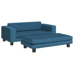 Lit pour chien panier canap&eacute; confortable avec extension 100 x 50 x 30 cm velours Blue 02_0043068