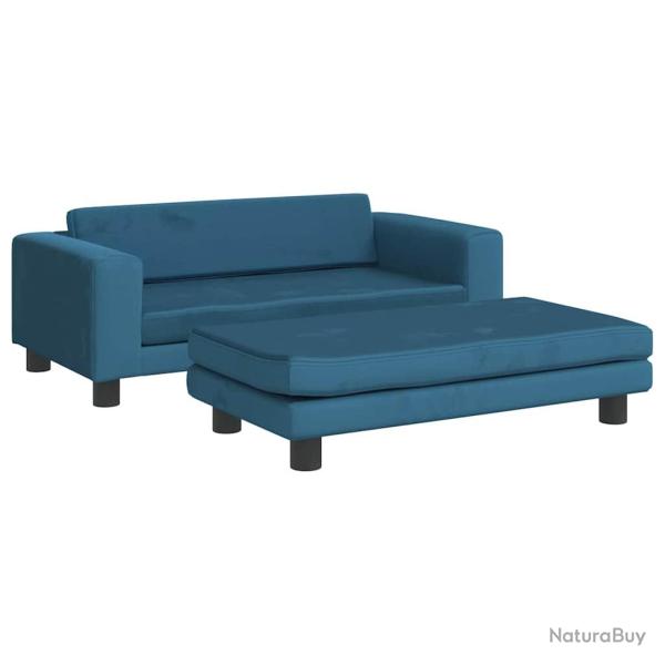 Lit pour chien panier canap� confortable avec extension 100 x 50 x 30 cm velours Blue 02_0043068