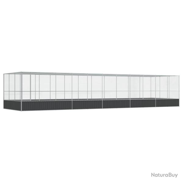 Voli�re cage � oiseaux avec extension argent� 1139 x 307 x 212 cm acier Argent 02_0045646