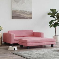 Lit pour chien panier canap&eacute; confortable avec extension 100 x 50 x 30 cm velours Pink 02_0043072