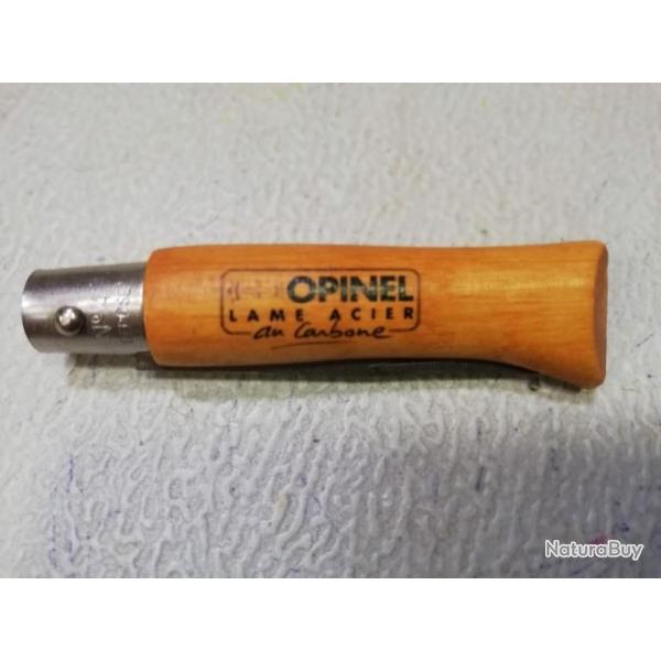 COUTEAU OPINEL N�4 LAME ACIER CARBONE MANCHE BOIS HETRE VERNI RANDONNEE CHASSE