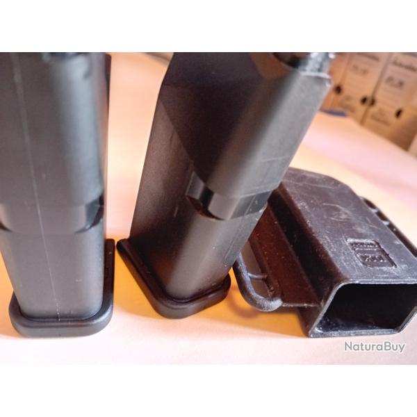 Lot 2 chargeurs + porte chargeur GLOCK