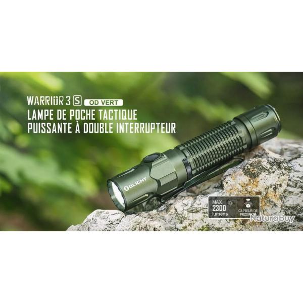 Olight Warrior 3S OD Vert - Lampe Tactique Stroboscopique Puissante