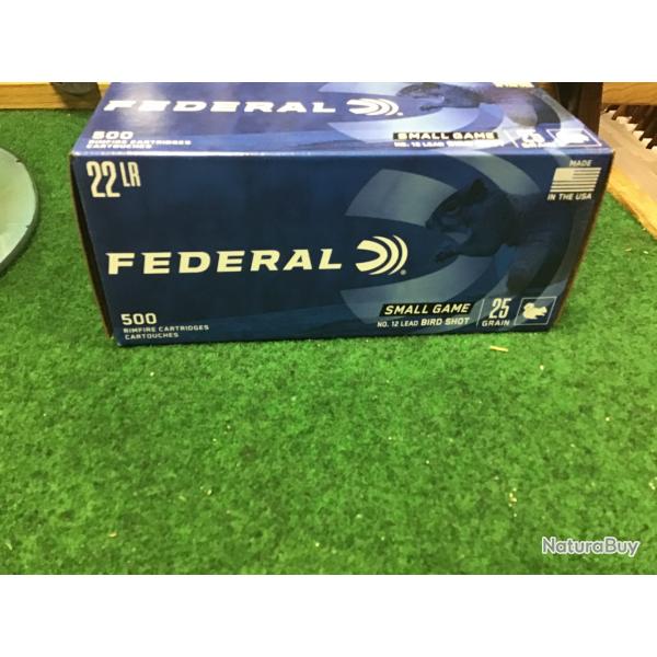 Munitions FEDERAL 22LR a Grenaille plomb n 12 x 500