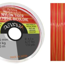 FIL DEVAUX TIGER NYMPHE BICOLORE 100M JAUNE-ORANGE 0.165mm - 3.05kg