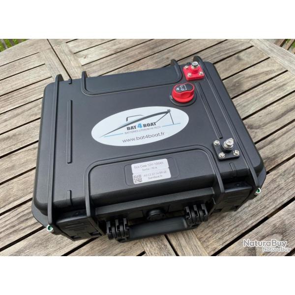 Batterie lithium Bat4boat Eco Case LiFePo4 12V 100Ah avec chargeur 8A