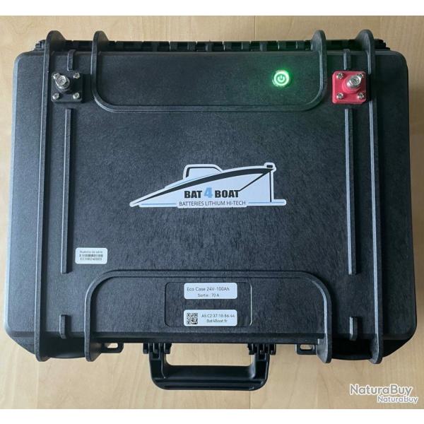 Batterie lithium Bat4boat Eco Case LiFePo4 24V 100Ah avec chargeur 8A