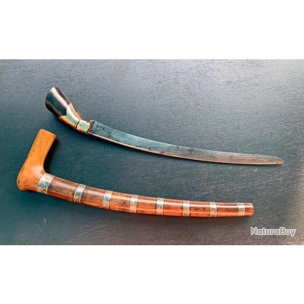 ANCIEN BEAU COUTEAU SEWAR DE SUMATRA, XIX� SIECLE, INDONESIE, ASIE