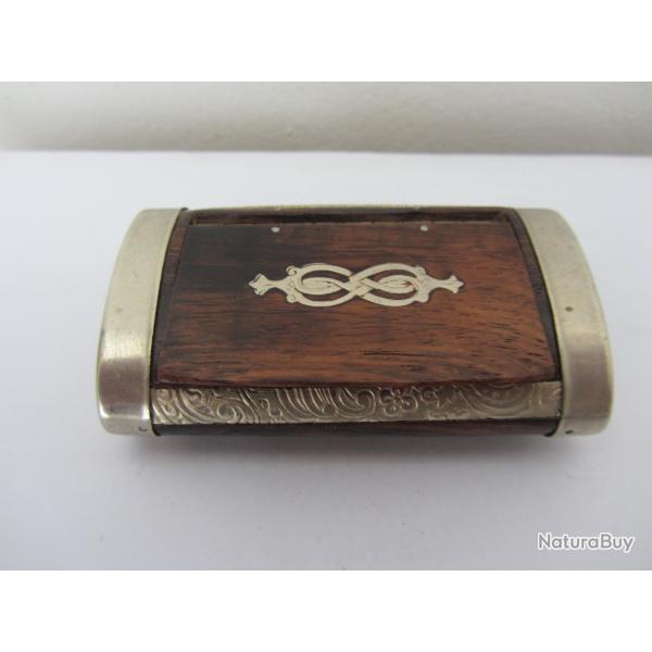 Tabati�re bois et m�tal argent� 1950-1960