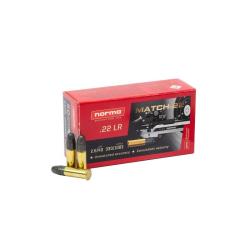 MUNITIONS NORMA 22LR 40GR MATCH 22 LRN PLOMB X50