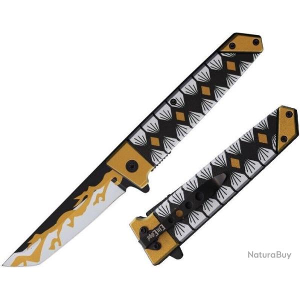 Couteau ElitEdge O/A Lame Tanto Acier 420C Manche Nylon Liner Lock Clip EE10A102YW