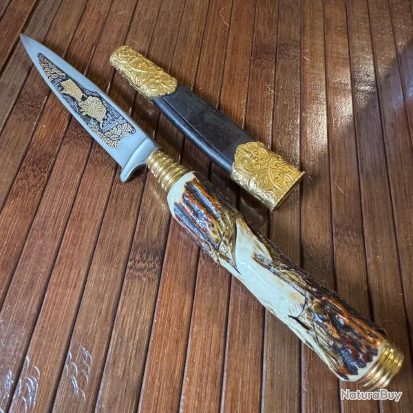 SUPERBE COUTEAU VINTAGE TRADITIONNEL ALLEMAND GEBRAUCHSMUSTERSCHUTZ ARTISANALE FAIT MAIN A SOLINGEN