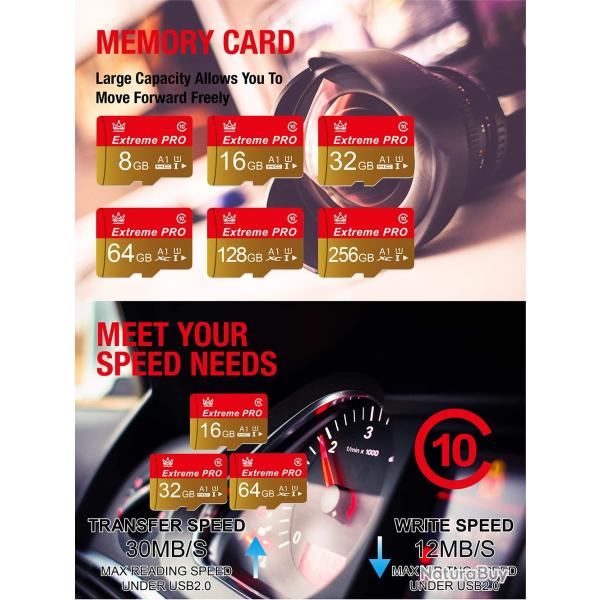 Carte m�moire Micro SD/TF 128gb Extreme Pro pour t�l�phone/pc/tablette/lecteur/camera..