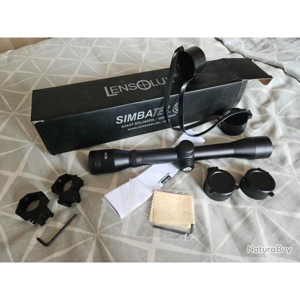 LUNETTE LENSOLUX 4x32 + MONTAGE + CACHES OUVERTURE RAPIDE