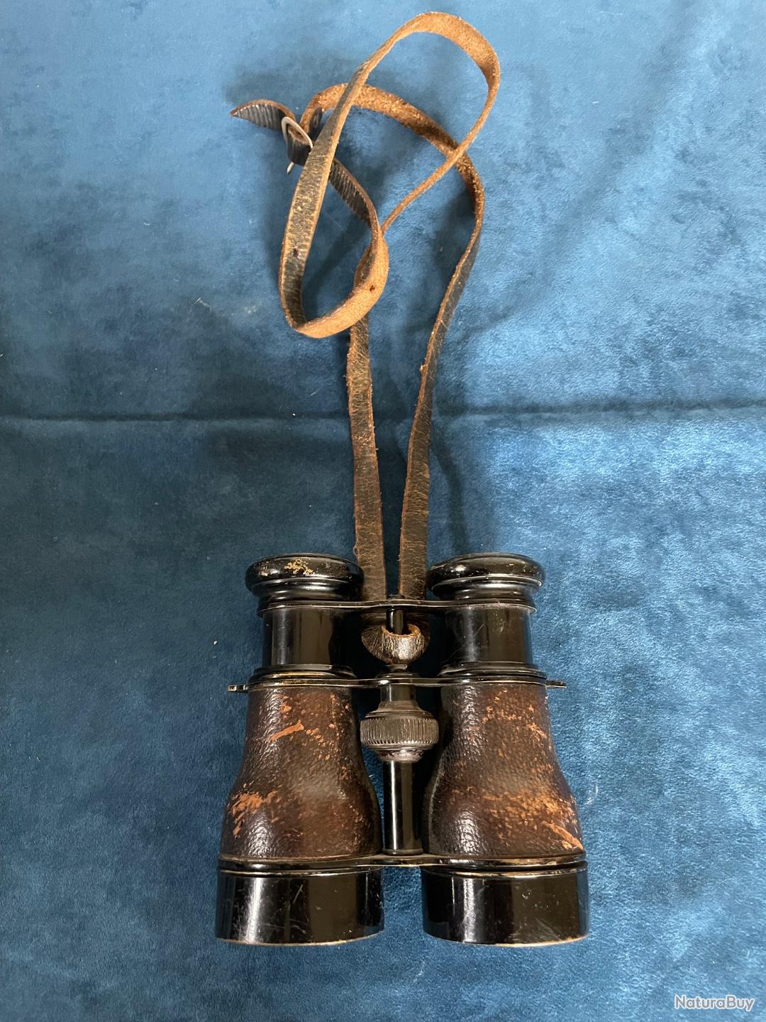Ancienne paire de jumelles MG Laiton Cuir A. Tubeuf Paris An