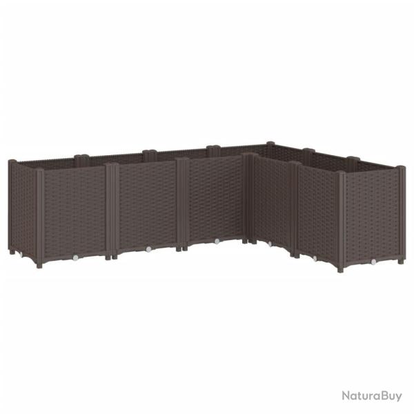 Jardini�re bac lit sur�lev� plantes fleurs terrasse jardin 160 x 120 x 53 cm polypropyl�ne marron 0