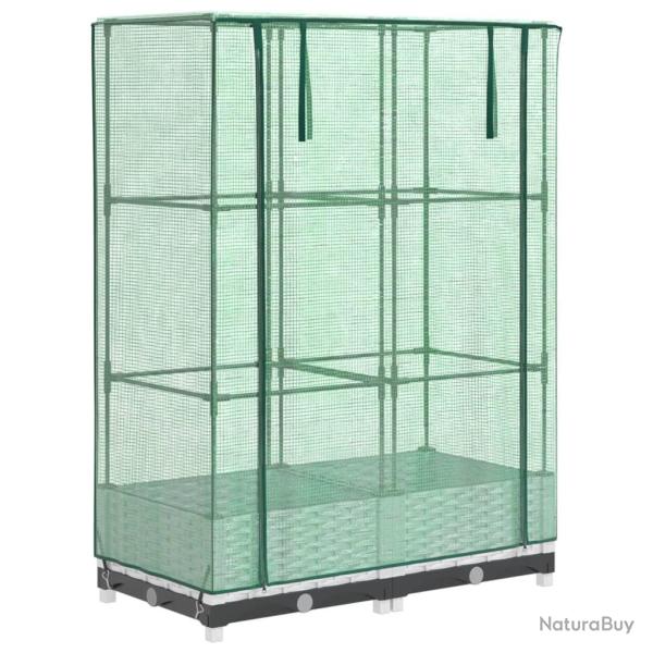 Jardini�re bac lit sur�lev� plantes fleurs terrasse jardin sur�lev�e avec housse aspect rotin 80 x